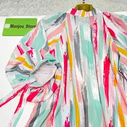 شومیز آستین پفی طرح آبرنگی