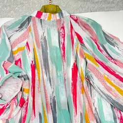 شومیز آستین پفی طرح آبرنگی