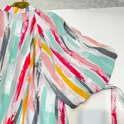 شومیز آستین پفی طرح آبرنگی