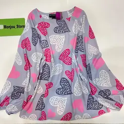 شومیز آستین واشری طرح قلب پلنگی