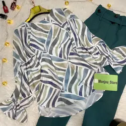 کیمونو فری سایز طرح خط سبز