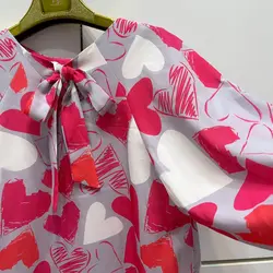 کیمونو فری سایز طرح ولنتاین قلب سرخابی