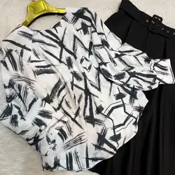 کیمونو طرح قلمو نقاشی مشکی