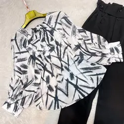 کیمونو طرح قلمو نقاشی مشکی