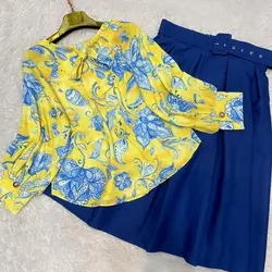 کیمونو طرح بته جقه آبی