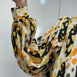 شومیز آستین چین طرح ببری نارنجی