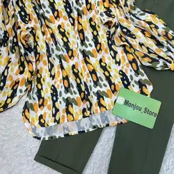 شومیز آستین چین طرح ببری نارنجی