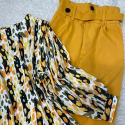 شومیز آستین چین طرح ببری نارنجی