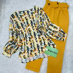 شومیز آستین چین طرح ببری نارنجی