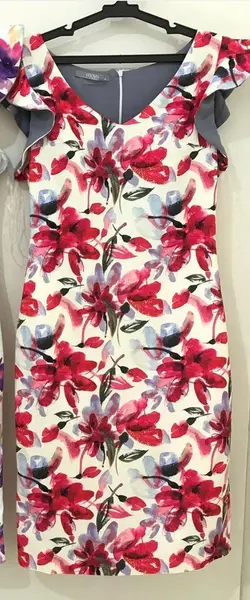 پیراهن مجلسی دخترانه طرح گل های مرجانی