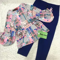 شومیز آستین واشری طرح برگریزان صورتی