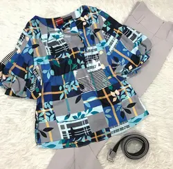 شومیز آستین فانوسی طرح برگریزان