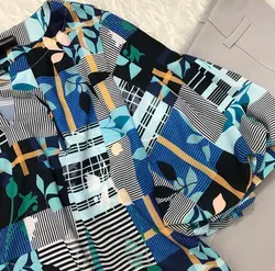 شومیز آستین فانوسی طرح برگریزان