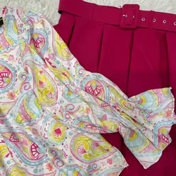 شومیز آستین کش طرح بته جقه