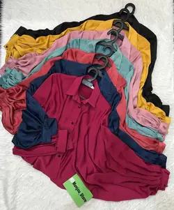 شومیز آستین فیلی جلو دکمه