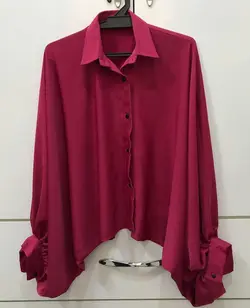 شومیز آستین فیلی جلو دکمه