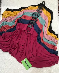 شومیز آستین فیلی جلو دکمه