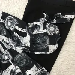 شومیز آستین واشری حلقه سیاه و سفید