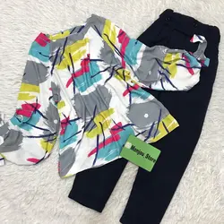 شومیز آستین واشری طرح قلمو آدامسی