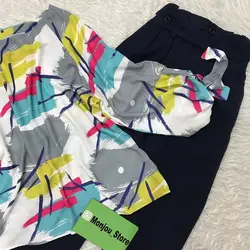 شومیز آستین واشری طرح قلمو آدامسی