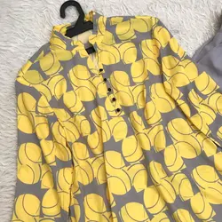 تونیک یقه پنج دکمه طرح سایه زرد