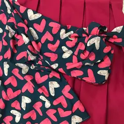 شومیز آستین واشری قلب ریز سرخابی