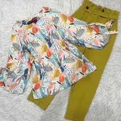 شومیز آستین واشری طرح آناناس