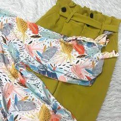 شومیز آستین واشری طرح آناناس