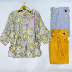 شومیز سرشانه واشری طرح بته جقه