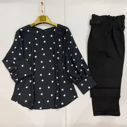 کیمونو طرح قلب ریز سفید