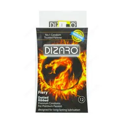 کاندوم دیزارو 12 تایی خاردار و شیاردار گرم کننده آتشی