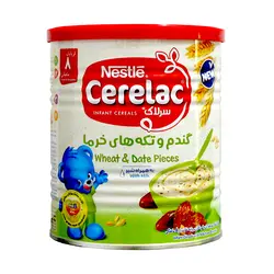 سرلاک گندم و تکه های خرما به همراه شیر نستله 400 گرم