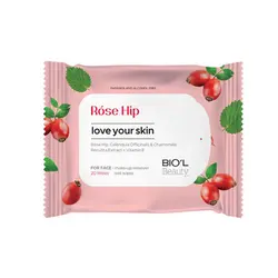 دستمال مرطوب پاک کننده آرایش صورت رز هیپ بیول مناسب پوست مختلط