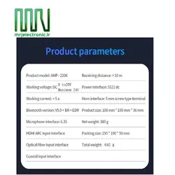 ماژول اکو آمپلی فایر 100 وات AMP-2206