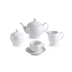 سرویس چینی زرین سری ایتالیا اف مدل سپید صدف - 102 پارچه غذاخوری