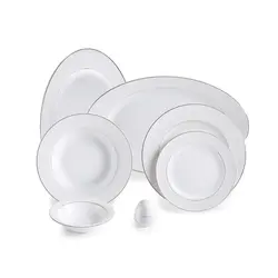 سرویس چینی زرین سری ایتالیا اف مدل سپید صدف - 102 پارچه غذاخوری