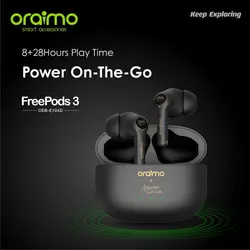 هندزفری بلوتوثی ارایمو Oraimo FreePods 3 Wireless Headphone (کالا پلمپ کمپانی، اصل و اورجینال، ضمانت اصالت و سلامت به همراه گارانتی تعویض)