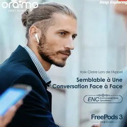 هندزفری بلوتوثی ارایمو Oraimo FreePods 3 Wireless Headphone (کالا پلمپ کمپانی، اصل و اورجینال، ضمانت اصالت و سلامت به همراه گارانتی تعویض)