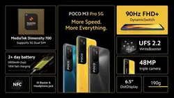 گوشی موبایل شیائومی مدل POCO M3 PRO 5G دو سیم‌ کارت ظرفیت 64 گیگابایت و 4 گیگابایت رم