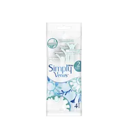 خودتراش زنانه 2 تیغه ژیلت مدل simply venus بسته 4 عددی
