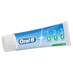خمیردندان 1.2.3 اورال بی Oral B با رایحه نعناع و فلوراید فعال حجم 100 میلی