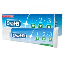 خمیردندان 1.2.3 اورال بی Oral B با رایحه نعناع و فلوراید فعال حجم 100 میلی