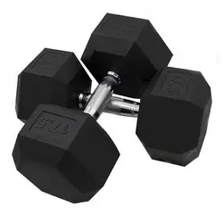 دمبل شش ضلعی مشکی باشگاهی بسته دو عددی