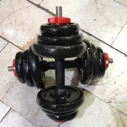 دمبل متغییر 10 کیلویی روکش دار بسته 2 عددی