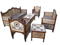 مبلمان سنتی 7 نفره nasr-7xs4 به همراه 2 میز