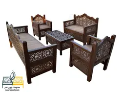 مبلمان سنتی 7 نفره nasr-7xs2 به همراه یک میز