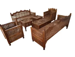 مبلمان سنتی 7 نفره nasr-7xs5 به همراه 3 میز