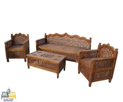 مبلمان سنتی 5 نفره nasr-5xs5 با یک جلومیزی