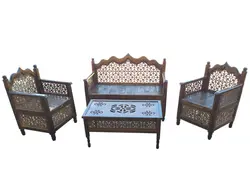 مبلمان سنتی 4 نفره nasr-4xs5 با یک جلومیزی