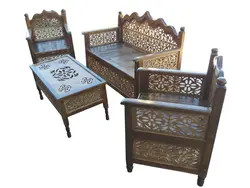 مبلمان سنتی 4 نفره nasr-4xs5 با یک جلومیزی
